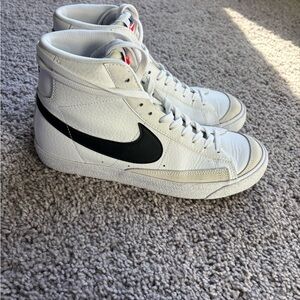 Nike White and Black Kids High-Top Sneakers